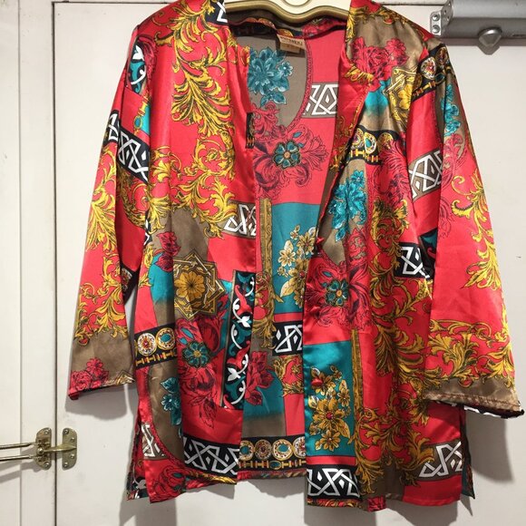 VINTAGE FENDY FASHIONS FLORAL PRINT JACKETS SIZE XL - Picture 4 of 6